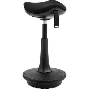 hJh-OFFICE Stehhilfe Balance Sit Ergo, 830133, Sattelsitz, Stoffbezug, schwarz, Sitzhöhe 60 - 83 cm
