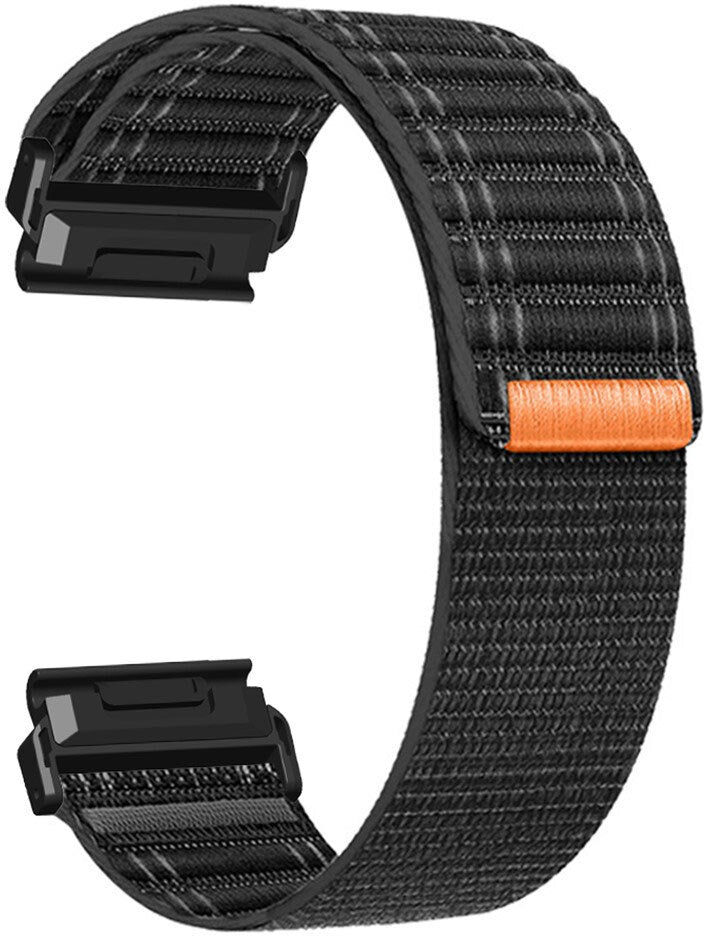 Universal Garmin 22mm QuickFit EIDERWOOD Nylon Loop Smartwatch Rem - Sort