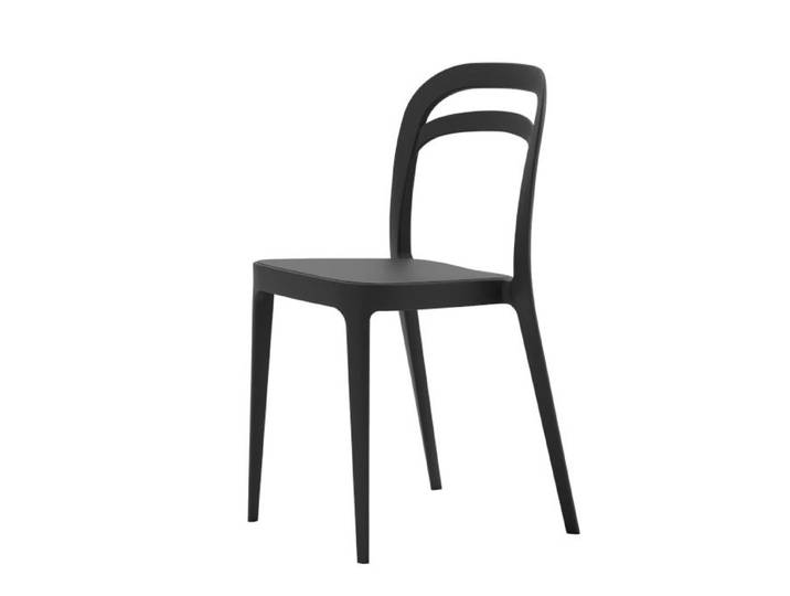 ALMA DESIGN set de 4 chaises JULIE (Noir - Polypropylène)