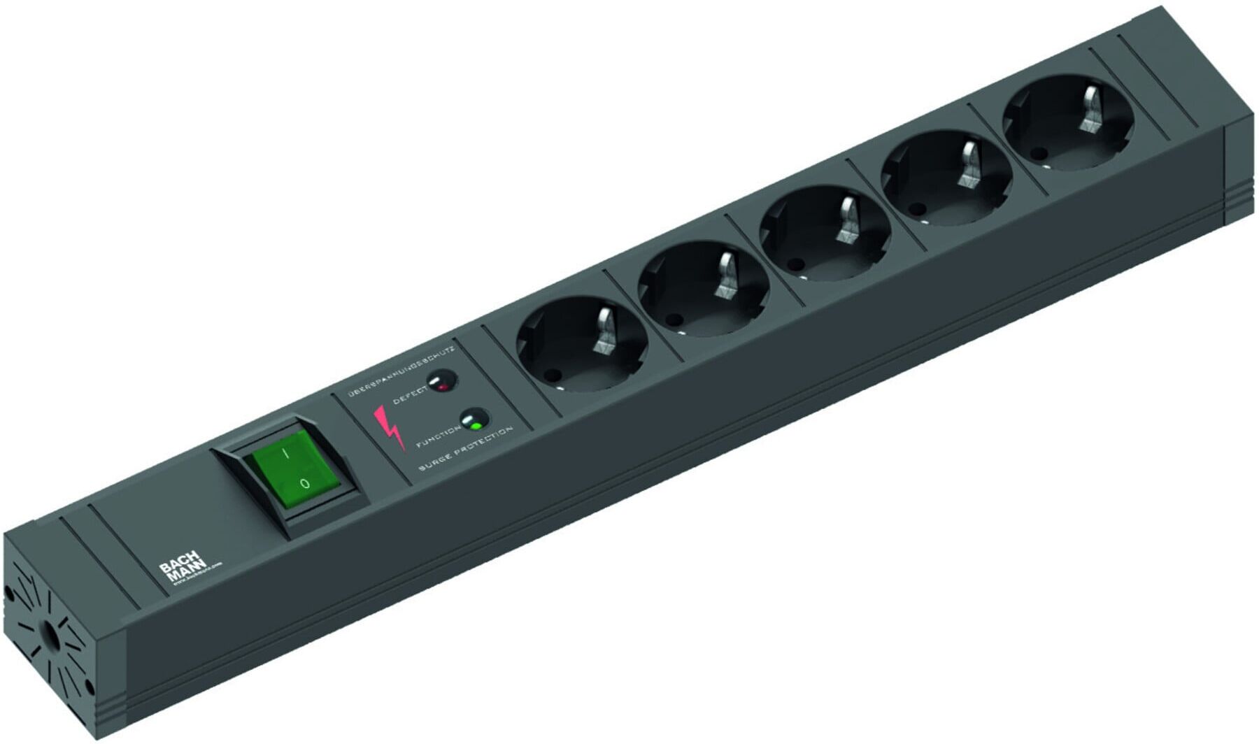 Bachmann Steckdosenleiste 5xSchutz Schalter Übersp. 2m 420.0022)