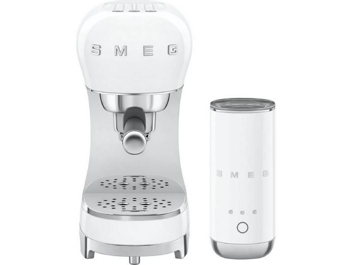 Smeg Siebträgermaschine ECF12WHEU Bundle Siebträgerm. + Milchaufschäumer