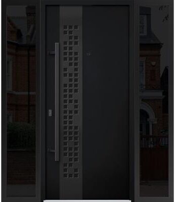 VDOMDOORS Deux 6078 Black Enamel Steel Exterior Door