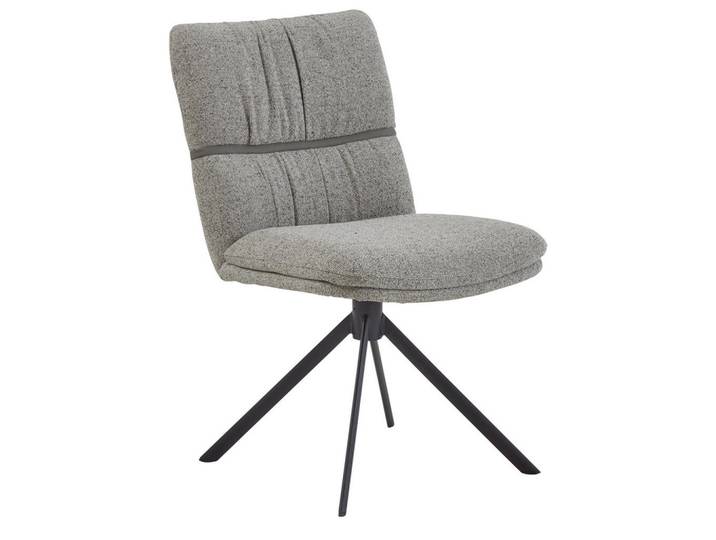Valdera Stuhl, Grau, Metall, Stativgestell, 49x86x63 cm, Beinauswahl, Stoffauswahl, Sitzfläche 360° drehbar, automatische Rückholfunktion, Esszimmer, Stühle, Esszimmerstühle, Vierfußstühle