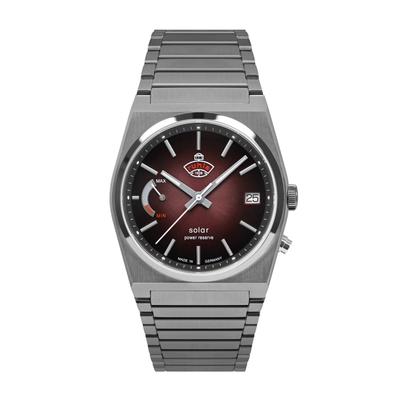 Solaruhr RUHLA "Space Control Solar", silber (silberfarben), Armbanduhren, Herren, Armbanduhr, Herrenuhr, Datum, Saphirglas, Made in Germany