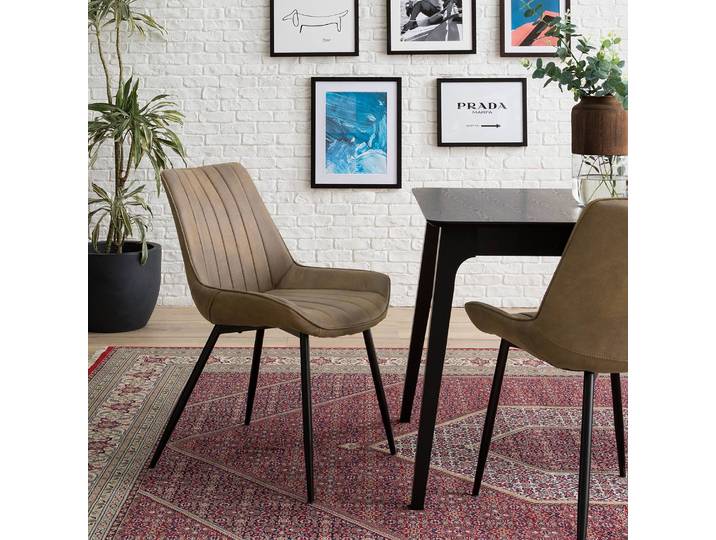 Polsterstuhl Midge 54 x 86 x 62cm Braun/Hellbraun 2er Set