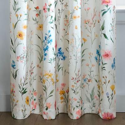A. L. Ellis Inc Spring Field Curtain Panel White, 48 x 84, White