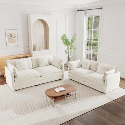 Loedds 2-Piece Chenille Loveseat Sofa Set with Upholstered Seating
