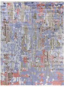 Overton "Ikat One-of-a-Kind Hand-Knotted Area Rug, Purple - 9' 3"" x 11' 10"""