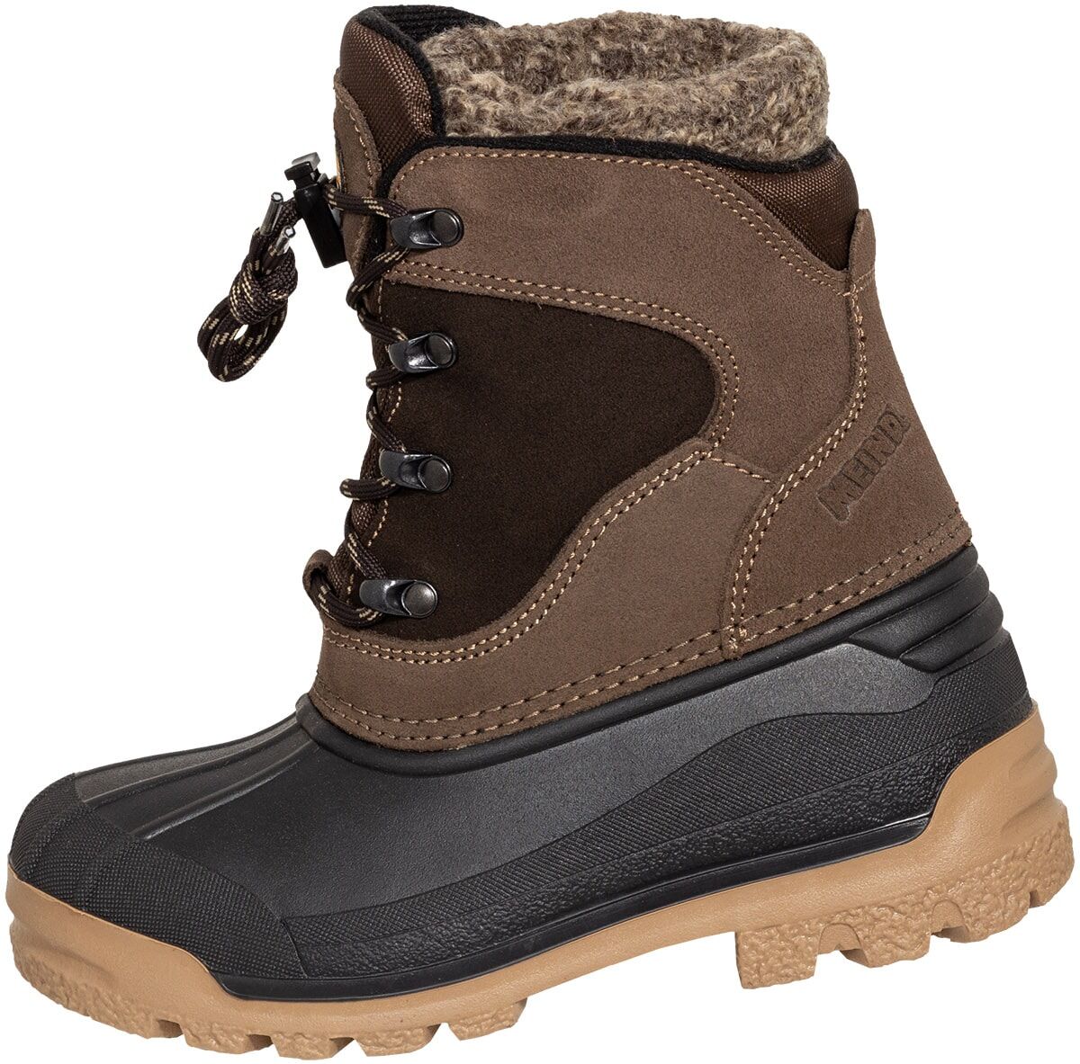 Wanderschuh MEINDL "Meindl Sölden Junior dunkelbraun", Gr. 33, Synthetik, Normalschaft, braun, Veloursleder, Schuhe Wanderschuh, Comfort fit mehr Platz im Vorfussbereich und festen Halt in der Ferse braun 33, Synthetik, Normalschaft