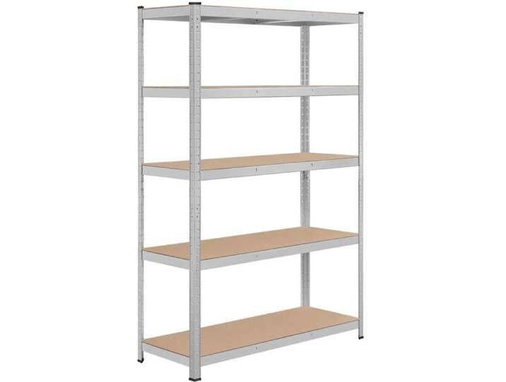 Yaheetech Etagère-Rayonnage de Garage-Atelier-Rangement-Stockage 5 niveaux 180 x 120 x 45 cm Capacité 875 kg Argenté