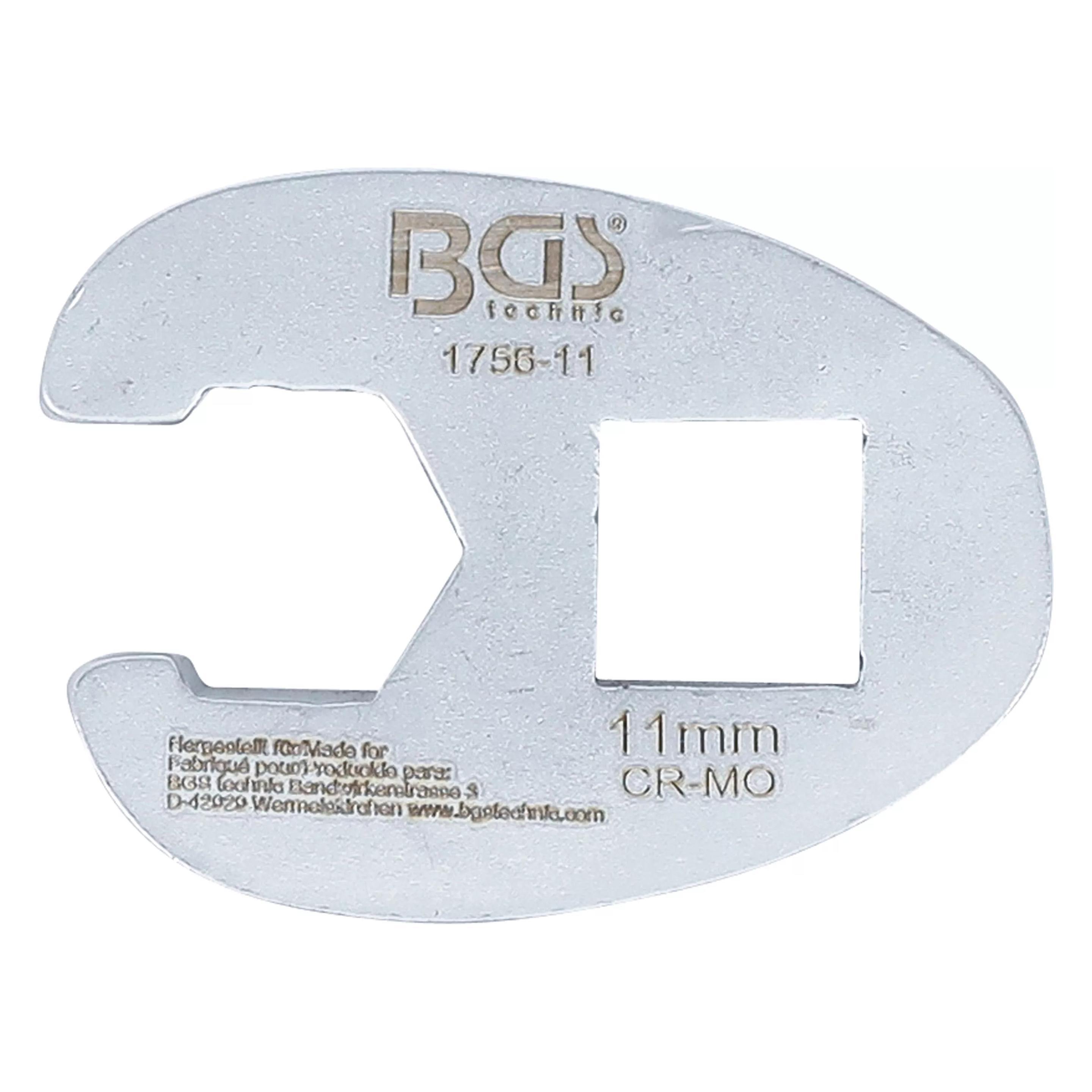 BGS Hahnenfussschlüssel Antrieb Innenvierkant 10 mm (3/8") SW 11 mm (11 mm) (1756-11)