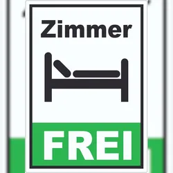 HB-Druck Zimmer FREI Aufkleber Hochkant A7 (74x105mm)