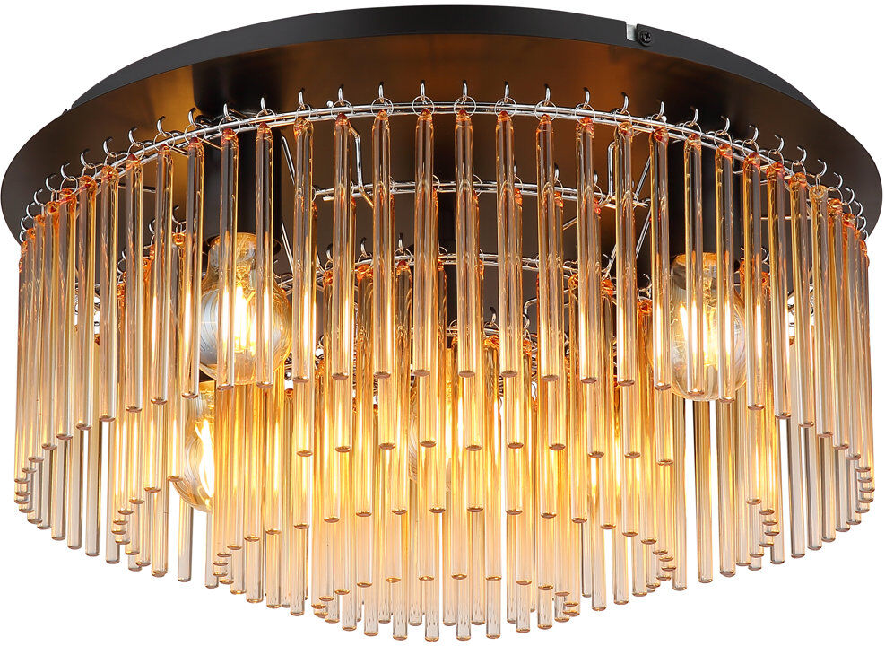 Canora Grey Bhushan Flush Mount Amber 25cm H X 50cm W X 50cm D