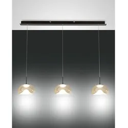 Fabas Luce LED Pendelleuchte BRENA, Balken, 3-flammig, 30W, 2700/3000/4000K, 3240lm, IP20, dimmbar, cognac FAB-3755-48-365