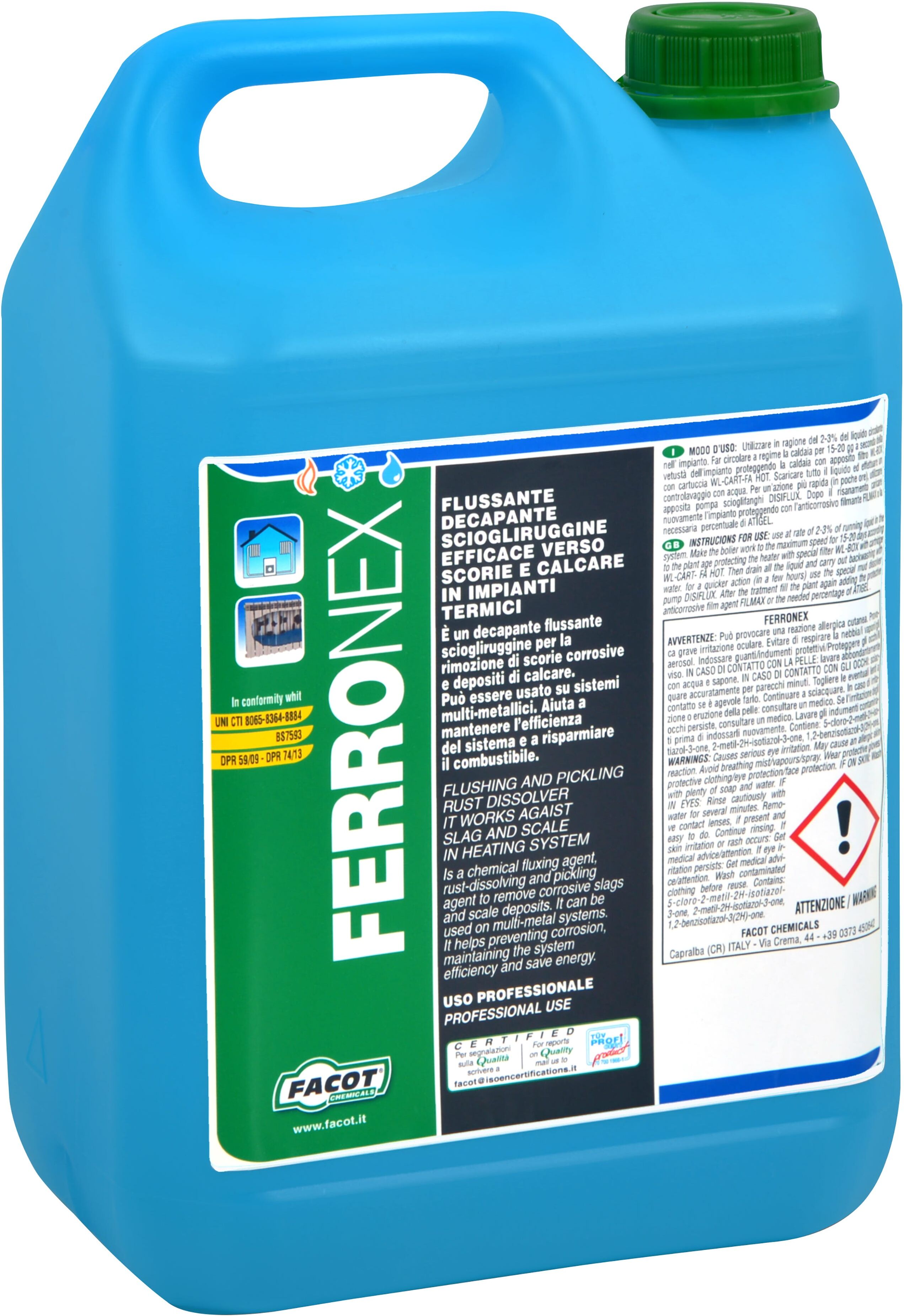 Facot DECAPANTE  FERRONEX PER IMPIANTI TERMICI NUOVI O RECENTI 5 l