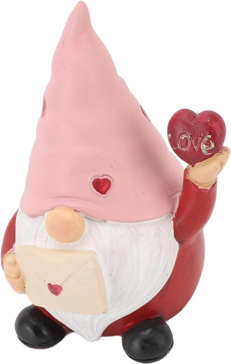 Charmant Hars Elf Beeldje voor Tuin en Woonkamer - Decoratief Tuinkabouter Ontwerp - B/D/H: 16 x 14 x 12 cm