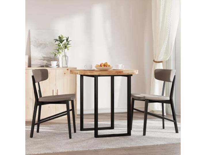 KTHLBRH Runde Tischplatte 80 x 4 cm Massivholz Akazie Glatte Oberfläche, leicht zu reinigen, Dicke 4 cm für Stabilität, sichere abgerundete Kanten