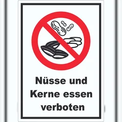 HB-Druck Nüsse und Kerne essen verboten Aufkleber A0 (841x1189mm)