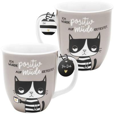 H:)PPY life Tasse 47925 mit Motivdruck 'Ich wurde positiv au
