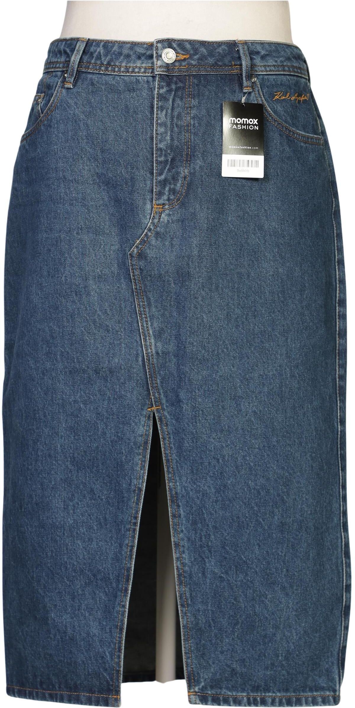 Karl by Karl Lagerfeld Damen Rock, Blau, Gr. XL, Synthetik / Baumwolle - Second Hand