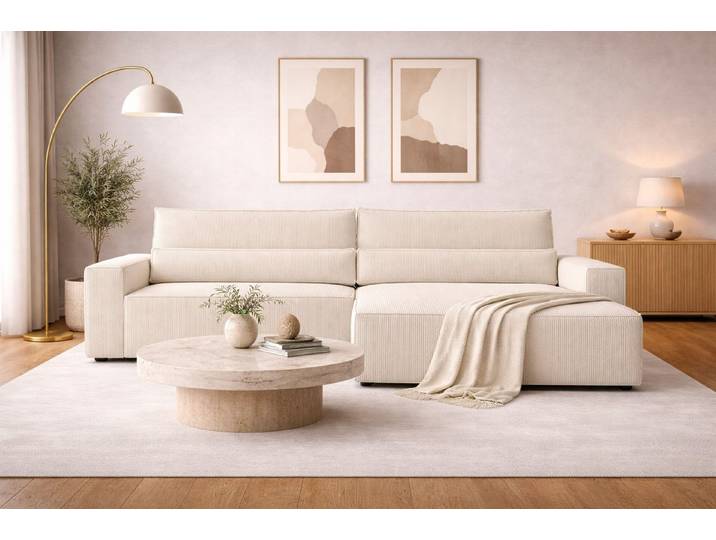 ROYAL24_MARKT Ecksofa - Brazil - mit Schlaffunktion & Bettkasten, Ecksofa 1 Teile, Schlaffunktion, Bettkasten, HR-Schaum, Wellenfederung