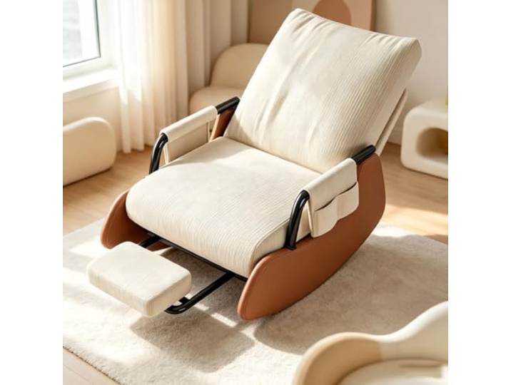 Fernsehsessel Relax für Wohnzimmer und Schlafbereich Sanfte Schaukelbewegung kombiniert mit integrierter Fußablage für ausgewogenen Sitzkomfort.