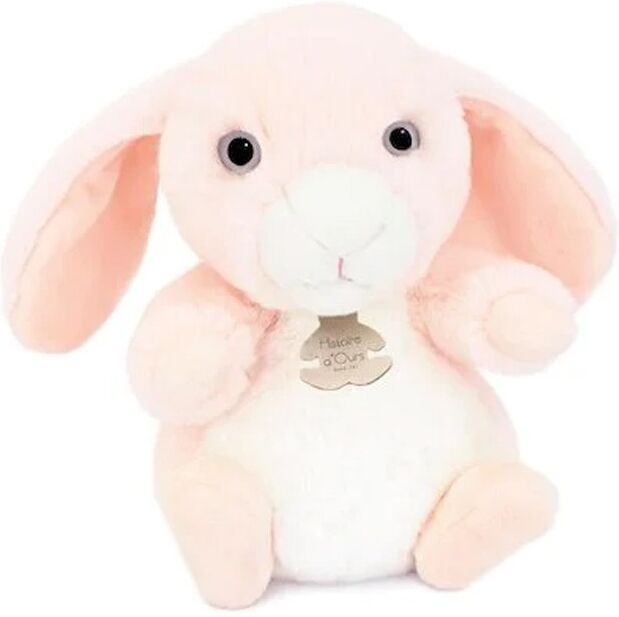 Doux Stretch : Peluche Lapin rose assis 20 cm - Histoire d'Ours
