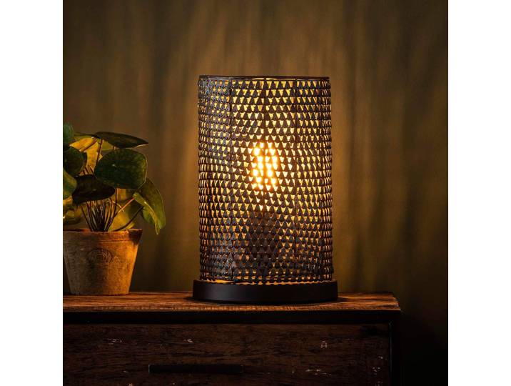 ZIJLSTRA Tischlampe Luzien, schwarz, für Wohn- / Esszimmer, Metall, Marokkanisch / Orientalisch
