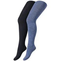 2er Pack camano Soft Originals Baumwolle Strumpfhosen Kinder 0033 - denim + navy 86/92