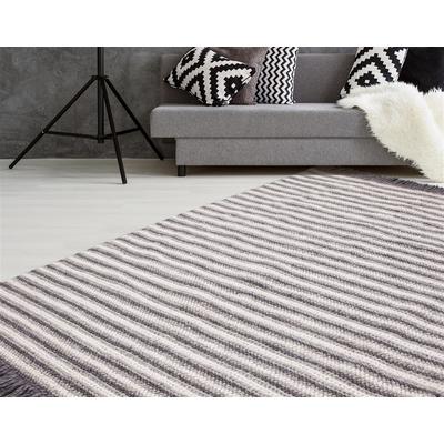 Teppich KAYOOM "Natura 310", beige (natur, anthrazit), B:120cm H:20mm L:170cm, Wolle, Teppiche, Teppich, Besonders hochwertige, handgearbeitete Qualität