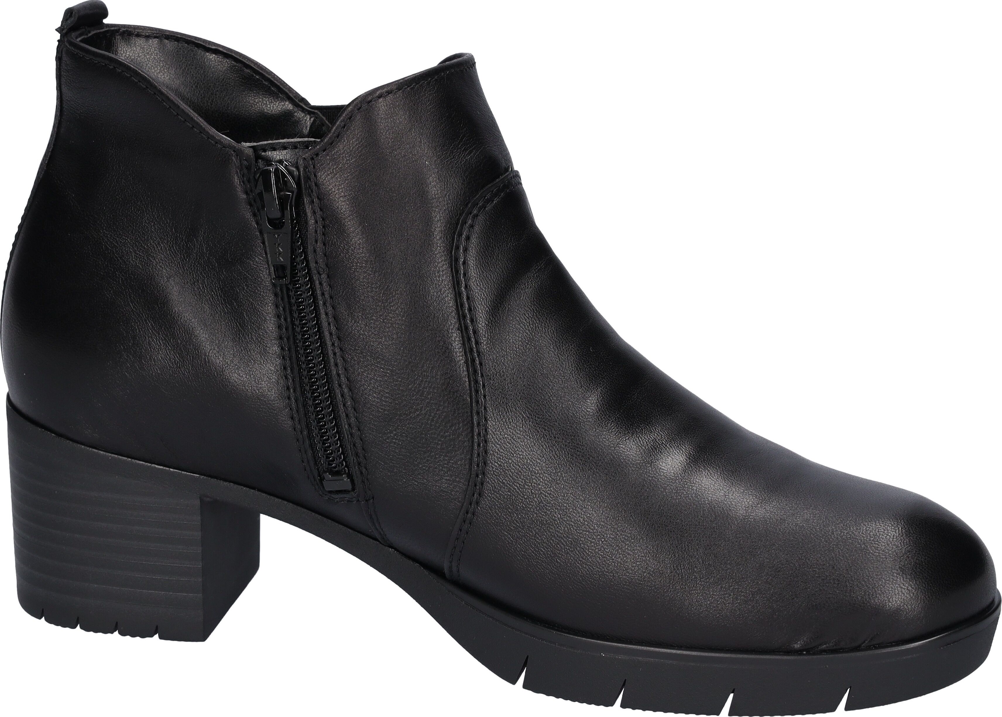 Ankleboots WALDLÄUFER "H-NADJA", Damen, Gr. 6,5, wärmend, schwarz, Nappaleder, unifarben, Schuhe Ankleboots, Kurz-Stiefelette, Bequemschuh, Blockabsatz, in Komfortweite H