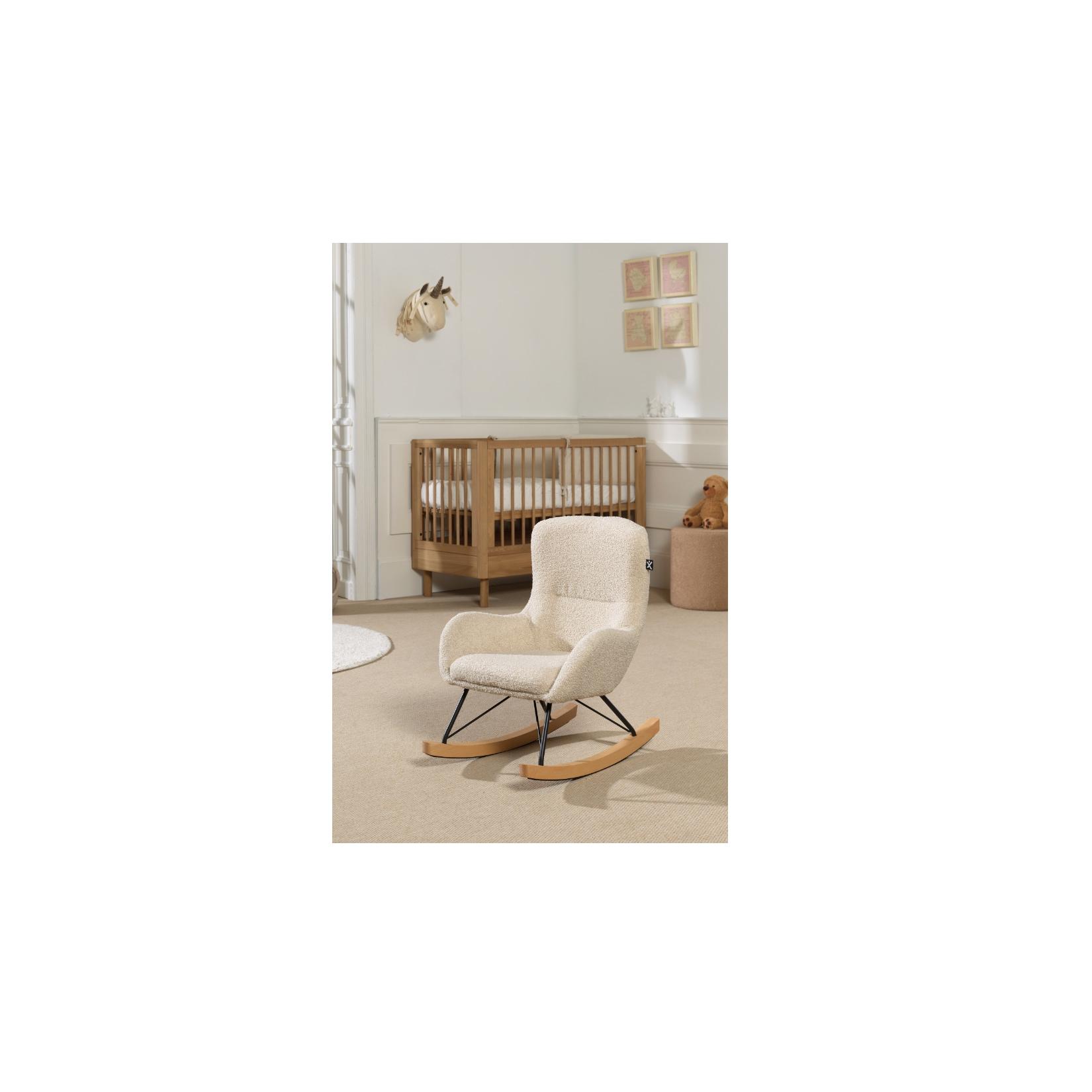Kinder-Schaukelstuhl, Bezug Bouclé Beige