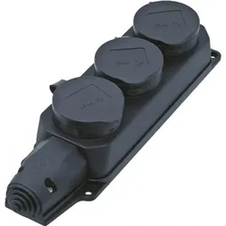 Bachmann Steckdosenleiste 3-fach schwarz 35° IP44 381.109