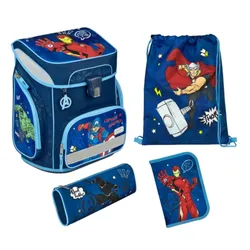 Scooli EasyFit Schulranzen Set Avengers 5-teiliges 18 Liter blau