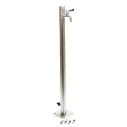 Helloshop26 - 95,5 cm Wassersäule rund feiner Stahlwasserhahn Gartenwasserspender Brunnen 16_0002383