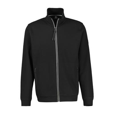Sweatjacke LERROS "Sportive Sweatjacke aus Baumwollmix, große Größen", Herren, Gr. 3XL, schwarz, 90% Baumwolle, 10% Polyester, Sweatjacken Sweatjacke