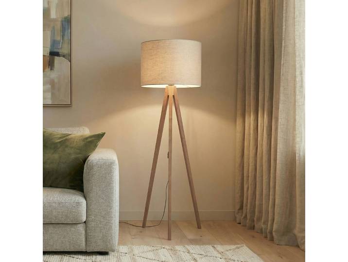 Stehlampe Grand TK Lighting, Holz dunkel, für Wohn- / Esszimmer, Holz, Modern, Stehlampe