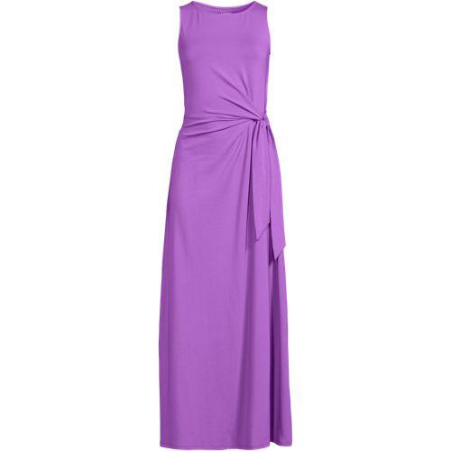 Maxikleid aus Baumwolle/Modal mit Bindeband für Damen, Damen, size: regular, Pink, Elasthan/Baumwoll-Mischung/Synthetic-blend, by Lands' End