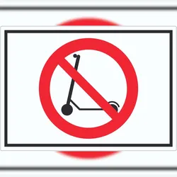 HB-Druck E- Scooter Abstellen verboten Symbol Aufkleber Elektro -Tretroller Roller A0 (841x1189mm)