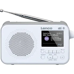 LENCO PDR-036WH - DAB+/UKW Radio, TFT-Display, Bluetooth, tragbar, Akku