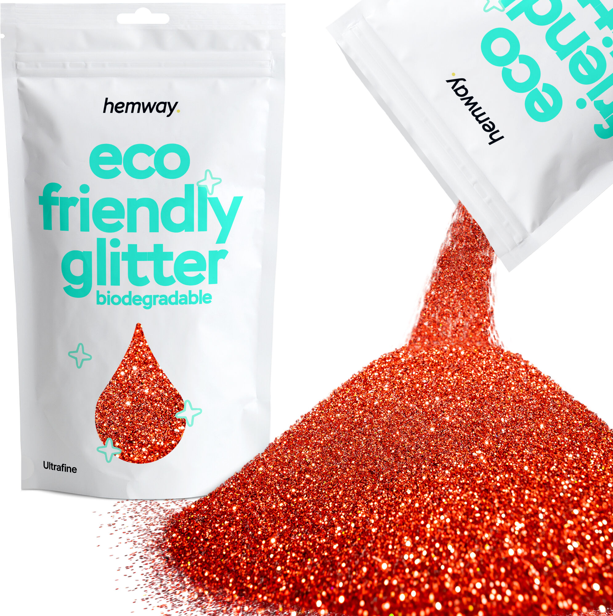 Hemway Biodegradable Eco Friendly Glitter 100g / 3.5oz   Red Holographic   DIY, Decoration, Arts & Crafts - Red Holographic - Ultrafine 100g