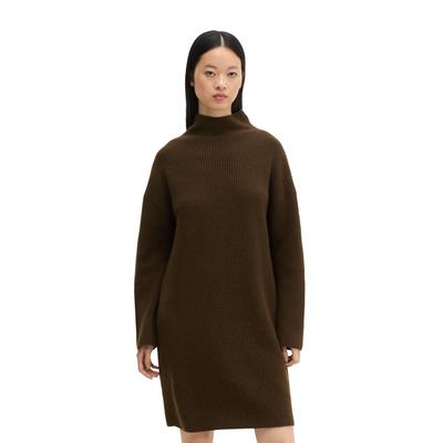 Strickkleid MARC O'POLO, Damen, Gr. M, N-Gr, Langarm, Strick, braun (burnt coffee), Strick, Obermaterial: 80% Wolle, 20% Polyamid, loose fit ca. Mitte Oberschenkel, Kleider Strickkleid, loose aus weichem Schurwolle-Mix