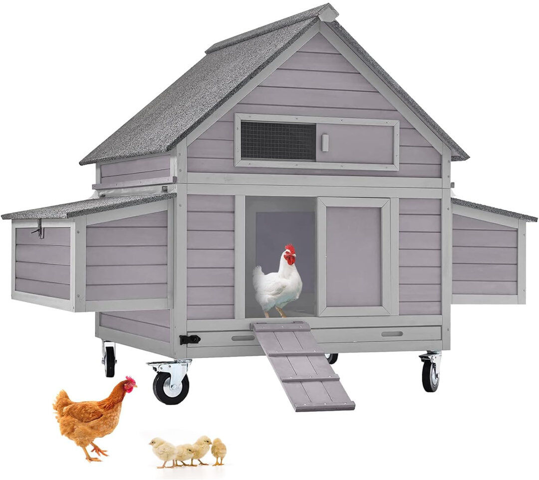 Blue Elephant Chicken Coop with Nesting Box For Up To 4 Chickens Natural 1.7m²