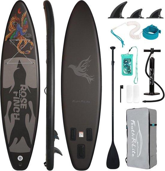 Stand Up Paddling SUP Board mit verstellbarem Paddel, Pumpe, Rucksack und wasserdichter Tasche