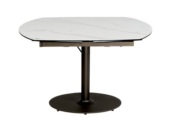 Ausziehbarer Esstisch RONDA Glas/Keramik/Metall 120 x 90 x 75...
