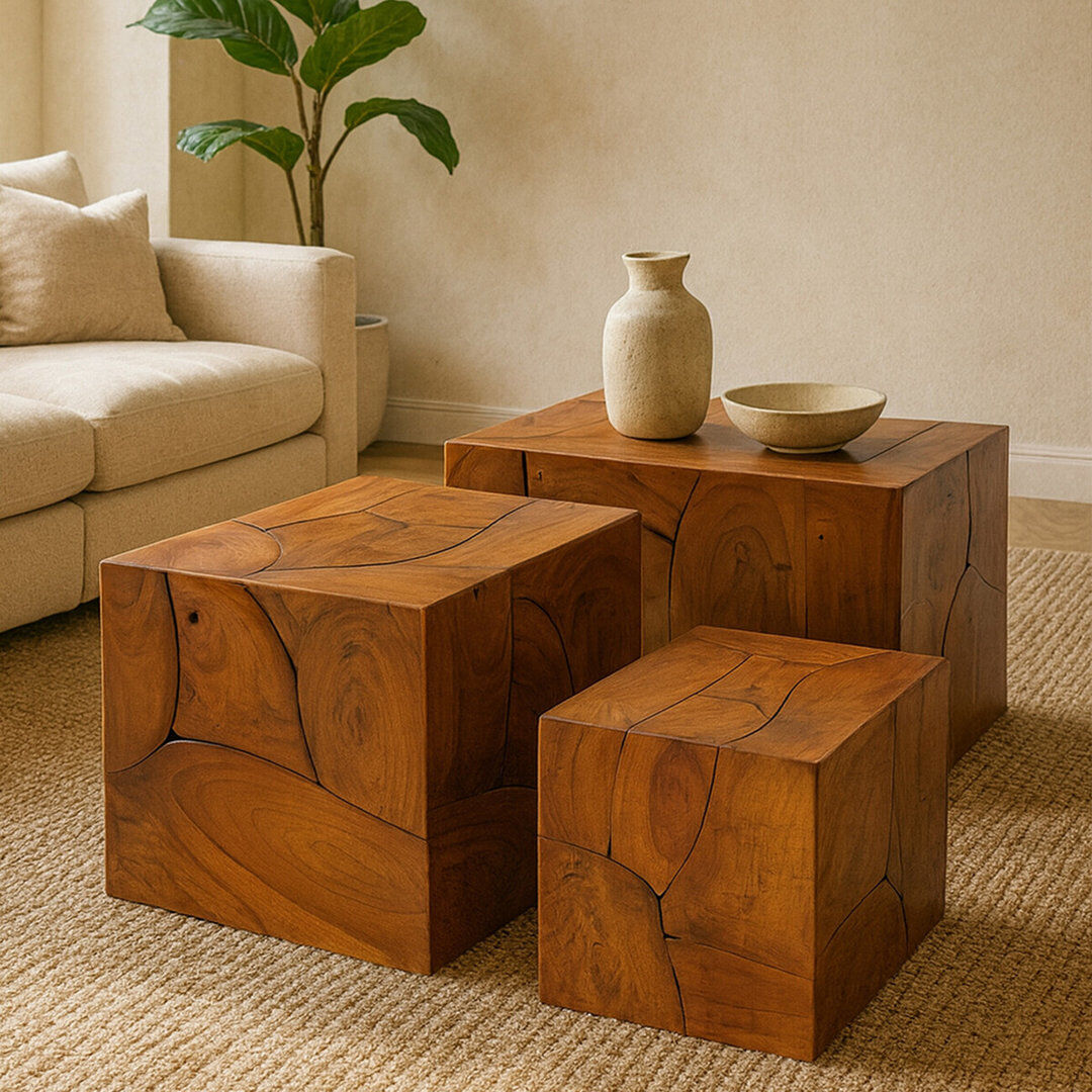 Union Rustic Lockhart Accent Stool Brown 50cm H X 49cm W X 49cm D