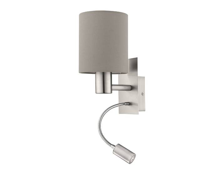 LED-Wandleuchte 15 x 38 x 20cm Beige/Cappuccino Mischgewebe LED E27