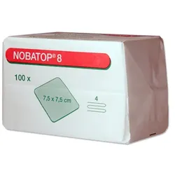 Noba Nobatop 8 Vliesstoffkompressen unsteril vierfach gelegt, 7,5 x 7,5 cm, 100 Stück 100 St
