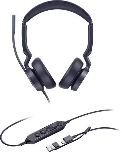 Yealink UH46 Dual UC USB-C/A On Ear Headset kabelgebunden Schwarz Telefon