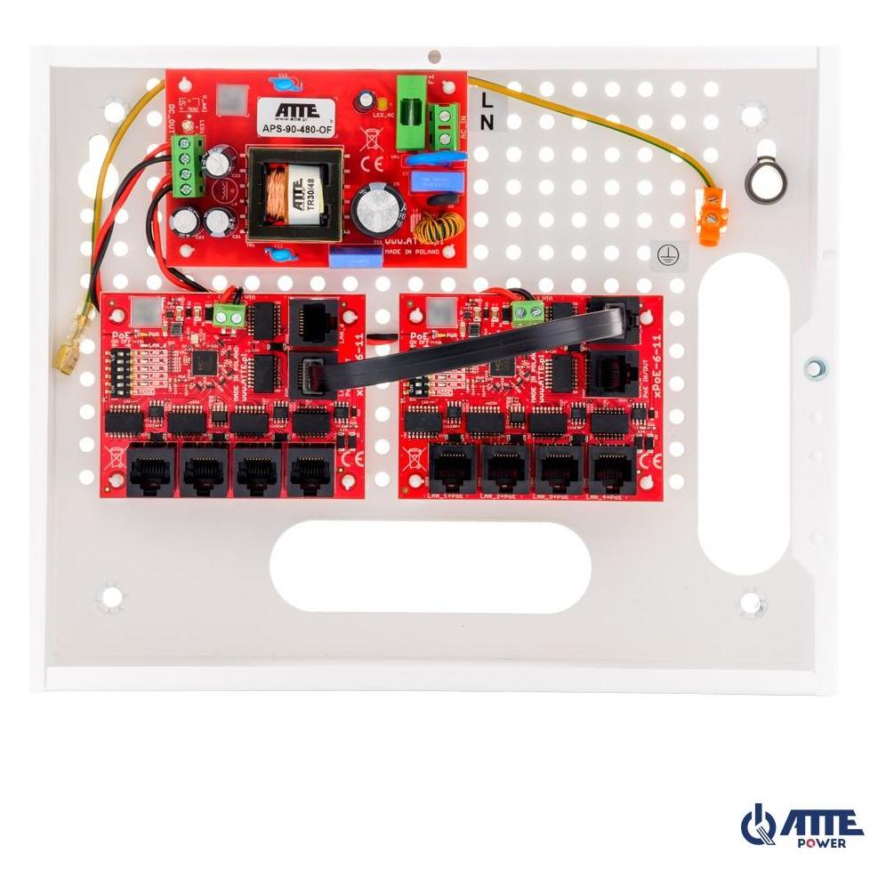 Atte Zestaw do 9 kamer IP switch PoE 9P+1UP IP-9-11-E (9 Ports) (21312)
